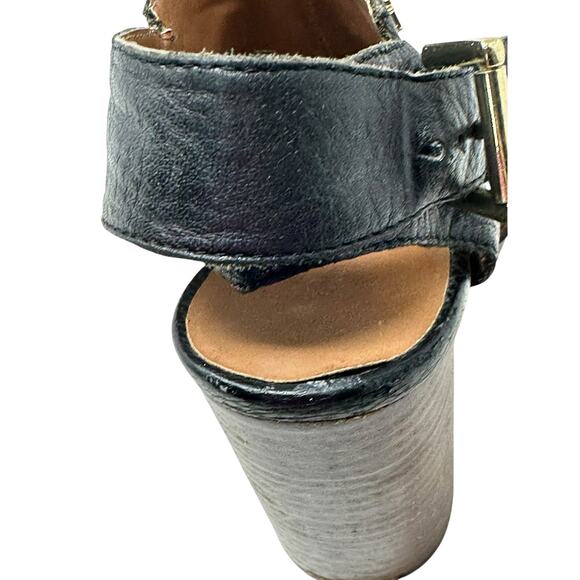 Tommy Hilfiger Black Leather Open Toe Sling Back Heeled Sandals Shoes size 8M - Picture 9 of 16